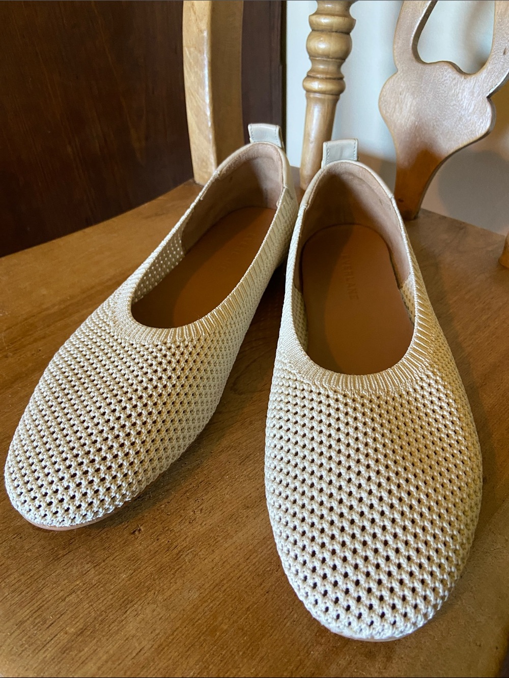 Everlane Mesh Cream Day Glove Flats Size 8 Like New